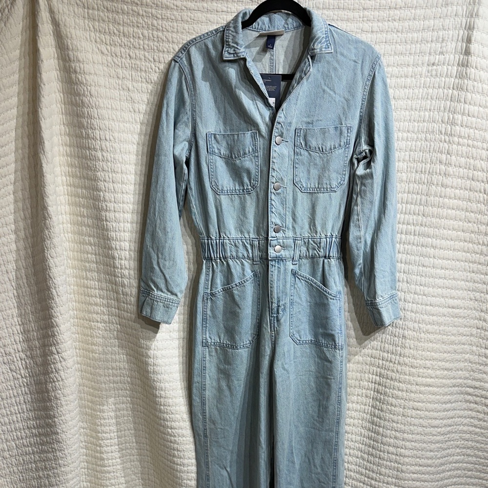 Universal Thread Soft Light Blue Denim Jumpsuit N… - image 1